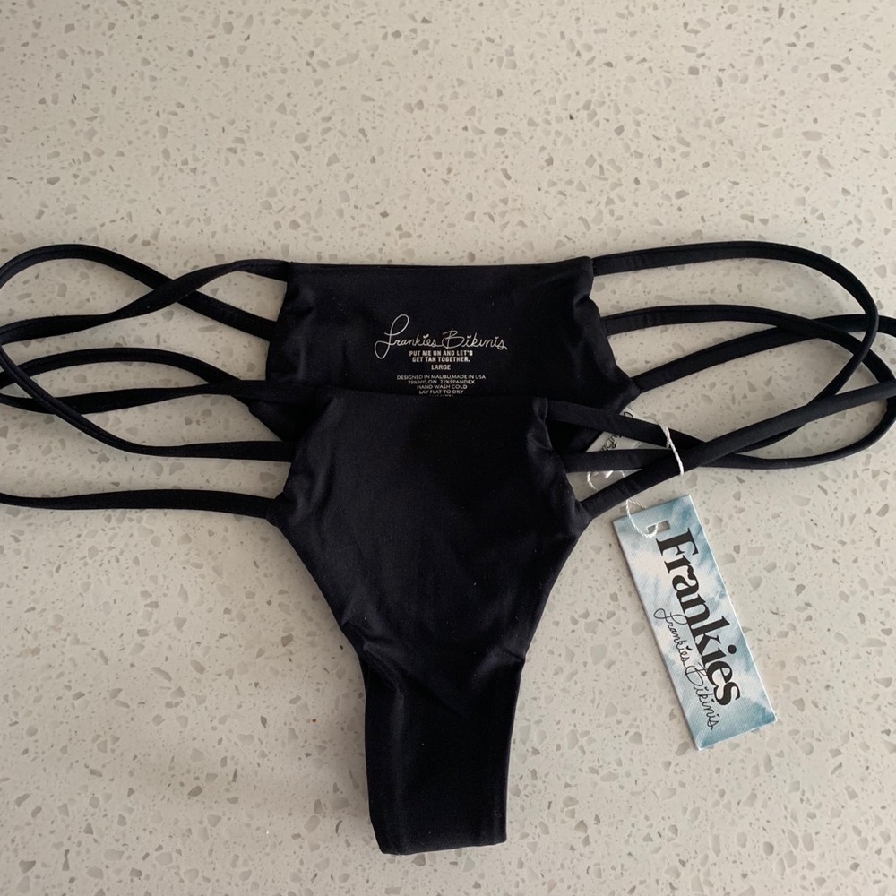 Frankie’s bikinis sienna black bathing suit bottom